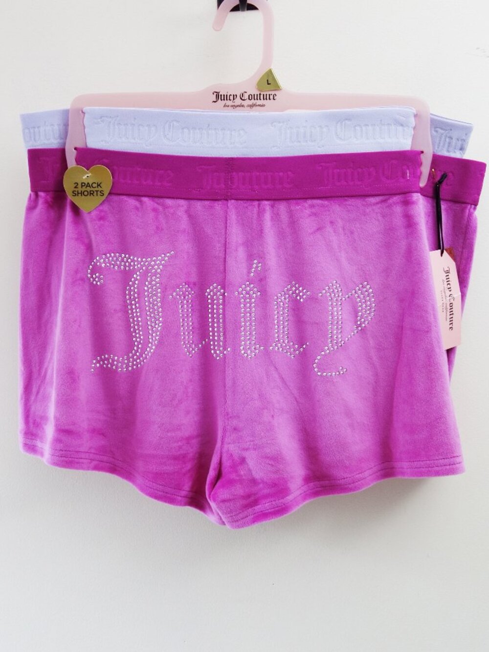 Juicy Couture 2-Pack Velour Sleeping Shorts Pink / Lilac NWT!